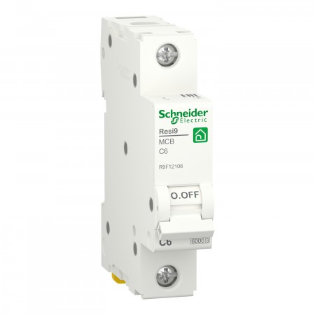 Автоматичний вимикач Schneider Electric Resi9, 1P, C-6A, 6kA (R9F12106)