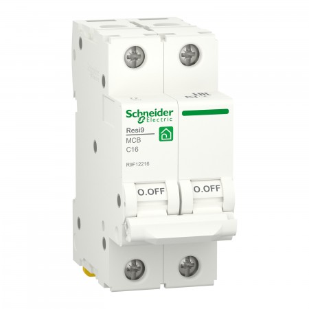 Автоматичний вимикач Schneider Electric Resi9, 2P, C-16A, 6kA (R9F12216)