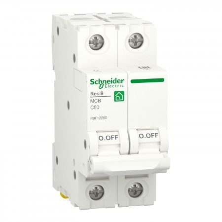 Автоматичний вимикач Schneider Electric Resi9, 2P, C-50A, 6kA (R9F12250)