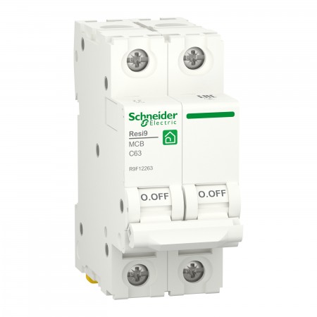 Автоматичний вимикач Schneider Electric Resi9, 2P, C-63A, 6kA (R9F12263)